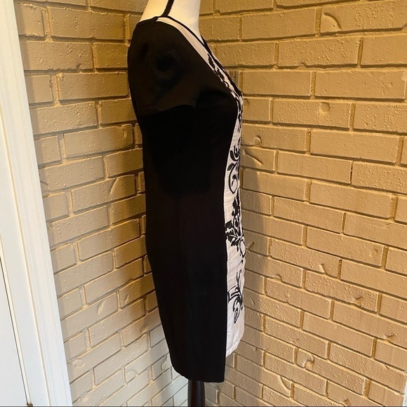 Yoana Baraschi Bodycon Stretch Embroidered  Silk Cocktail Dress Black Sz XS - Picture 4 of 11